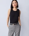 Ann Taylor Petite Side Bow Shell Top In Black
