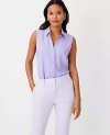 Ann Taylor Petite Sleeveless Essential Shirt In Purple Petal