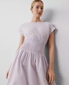 Ann Taylor Petite Smocked-waist Midi Flare Dress In Orchid Hush