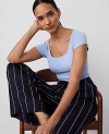 Ann Taylor Petite Square Neck Tee In Serenity