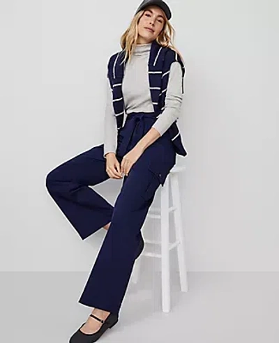Ann Taylor Petite Straight Leg Cargo Pant In Pure Sapphire