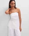 ANN TAYLOR PETITE STRAPLESS LINEN-BLEND TUNIC TOP