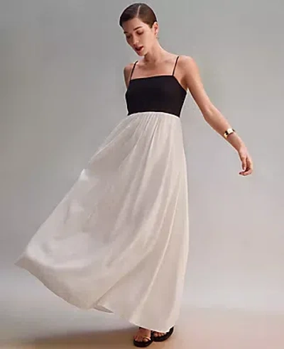 Ann Taylor Petite Strappy Linen Blend Maxi Dress