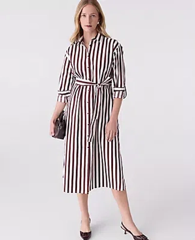 Ann Taylor Petite Striped Collared Midi Shirtdress
