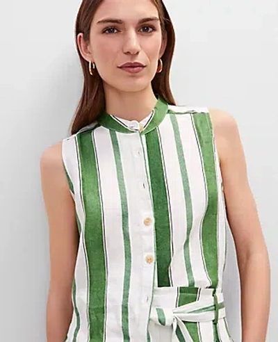 Ann Taylor Petite Striped Linen Tank Top