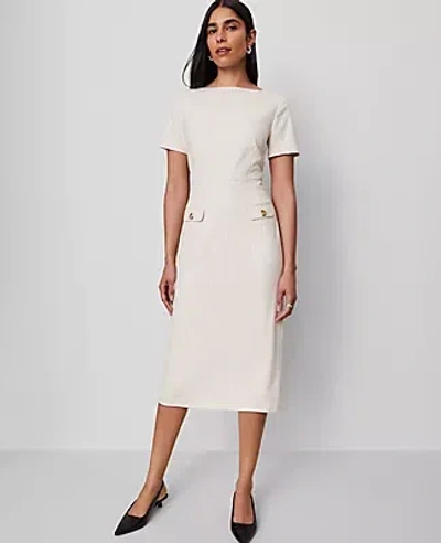 Ann Taylor Petite Striped Midi Sheath Dress In Multi