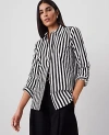 Ann Taylor Petite Striped Relaxed Perfect Shirt In Black