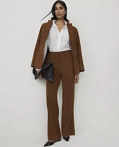 Ann Taylor Petite Studio Collection Straight Pant In Caramel Suede