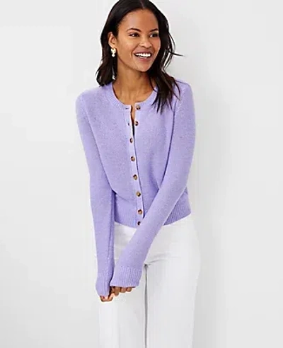 Ann Taylor Petite Texture Ann Cardigan In Purple Petal