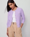 Ann Taylor Petite Textured Cardigan In Purple