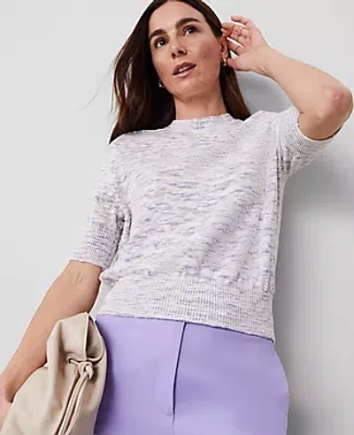 Ann Taylor Petite Textured Wedge Sweater In Pink/blue Combo