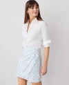Ann Taylor Petite Tiled Linen-blend Sarong Skirt In Sea Isle