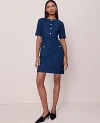 Ann Taylor Petite Tweed Crew Neck Shift Dress In Gray