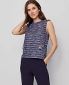 Ann Taylor Petite Tweed Patch Pocket Top In Multi