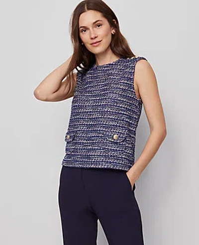 Ann Taylor Petite Tweed Patch Pocket Top In Multi