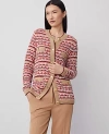 Ann Taylor Petite Tweed Stitch Cardigan In Orange Multi