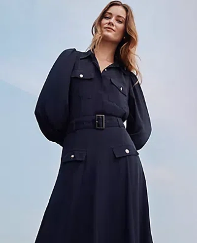 Ann Taylor Petite Utility Shirt In Night Sky