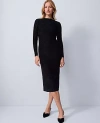 Ann Taylor Petite Velvet Dot Midi Dress In Black