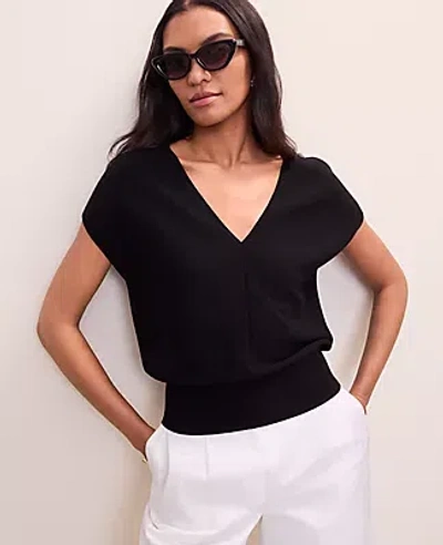 Ann Taylor Petite V-neck Sweater In Black
