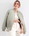 Ann Taylor Petite Weekend Collection Bomber Jacket In Silver Sage