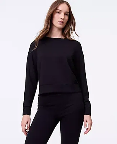 Ann Taylor Petite Weekend Collection Cloud Plush Crew Neck Sweatshirt In Blue