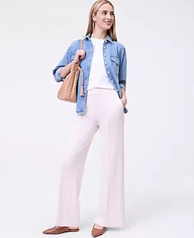 Ann Taylor Petite Weekend Collection Cloud Plush Wide-leg Pant In Neutral