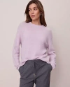 Ann Taylor Petite Weekend Collection Cozy Crew Neck Sweater In Purple