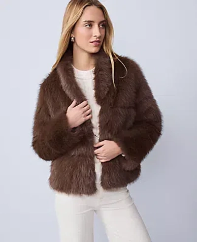 Ann Taylor Petite Weekend Collection Faux Fur Short Jacket