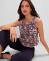 Ann Taylor Petite Weekend Collection Floral Bubble Hem Top