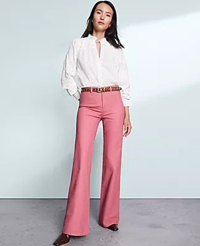 Ann Taylor Petite Weekend Collection Go-everywhere Flare Pant In Pink