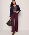 Ann Taylor Petite Weekend Collection Go-everywhere Flare Pant In Purple