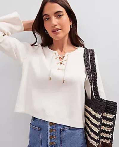 Ann Taylor Petite Weekend Collection Lace-up Top