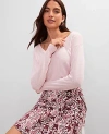 Ann Taylor Petite Weekend Collection Linen Blend V-neck Sweater