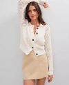 Ann Taylor Petite Weekend Collection Mesh Cardigan In White