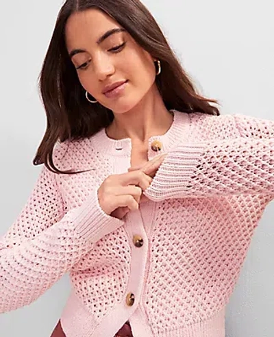 Ann Taylor Petite Weekend Collection Mesh Cardigan