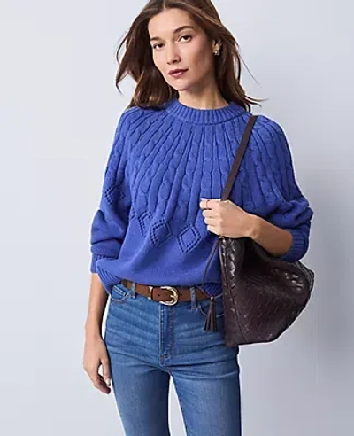 Ann Taylor Petite Weekend Collection Mixed Stitch Sweater