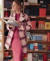 Ann Taylor Petite Weekend Collection Plaid Cocoon Coat In White