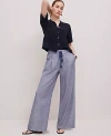 Ann Taylor Petite Weekend Collection Pull-on Wide-leg Pant In Navy Pebble