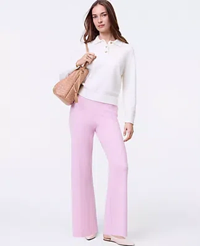 Ann Taylor Petite Weekend Collection Pull-on Wide-leg Sweater Pant In Neutral
