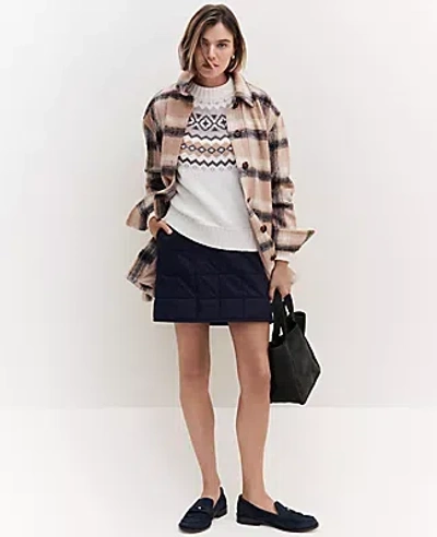 Ann Taylor Petite Weekend Collection Quilted A-line Skirt In Night Sky