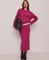Ann Taylor Petite Weekend Collection Ribbed Sweater Skirt In Purple
