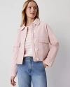 Ann Taylor Petite Weekend Collection Shirt Jacket In Berry Mousse