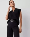 Ann Taylor Petite Weekend Collection Sleeveless Sweatshirt Top In Black