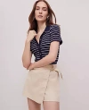 Ann Taylor Petite Weekend Collection Striped Polo Shirt In Navy/white Combo