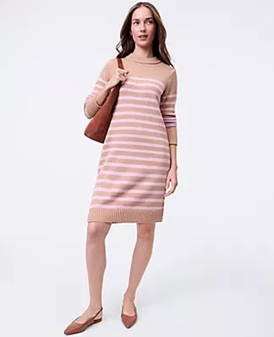 Ann Taylor Petite Weekend Collection Striped Sweater Shift Dress In Multi