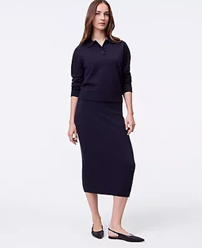 Ann Taylor Petite Weekend Collection Sweater Pencil Skirt In Blue