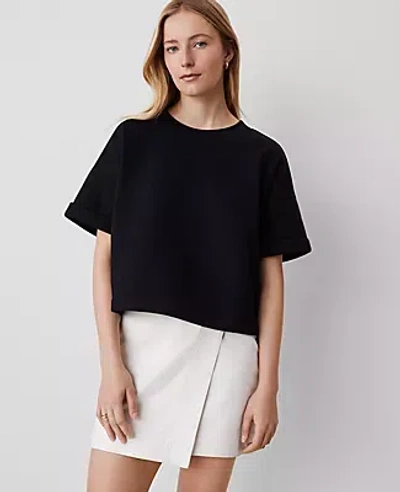 Ann Taylor Petite Weekend Collection Sweatshirt Top In Black