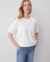 Ann Taylor Petite Weekend Collection Sweatshirt Top In White