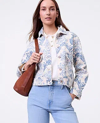 Ann Taylor Petite Weekend Collection Toile Denim Jacket In Multi