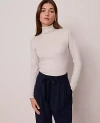 Ann Taylor Petite Weekend Collection Turtleneck Top In White